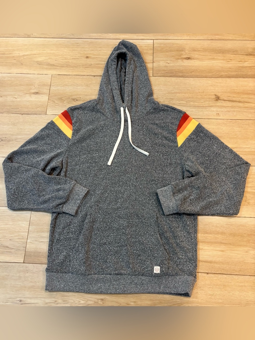Marine Layer Heather Grey Contrast Sleeve Hoodie soft medium m